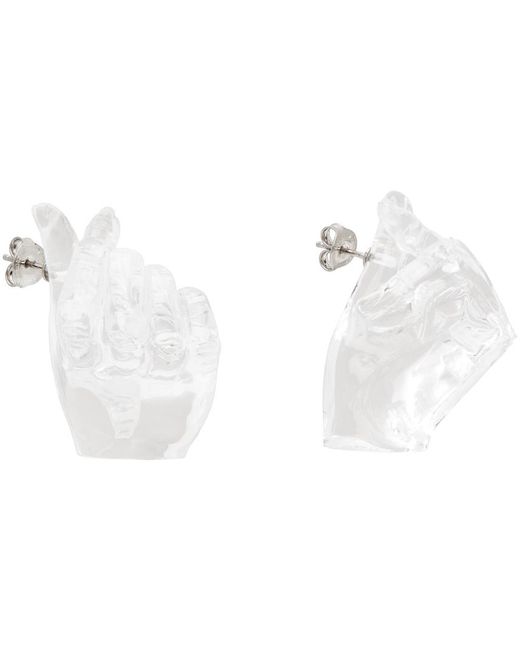 Y. Project Black Midi Finger Heart Earrings