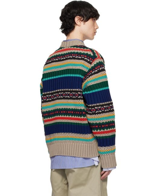 メンズ Sacai マルチカラー メッシュニット セーター Multicolor