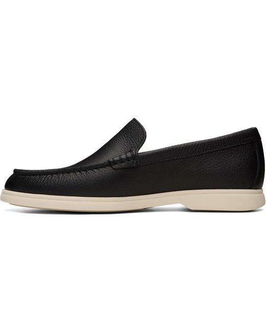 Boss Black Tumbled-Leather Logo Detail Loafers for men