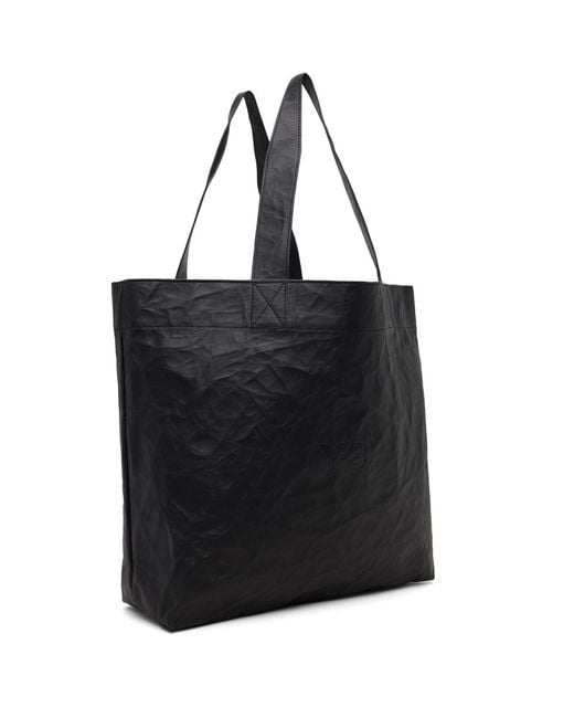 Y-3 Black Leather Tote for men