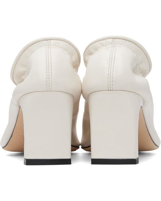 By Far White Carre Heels