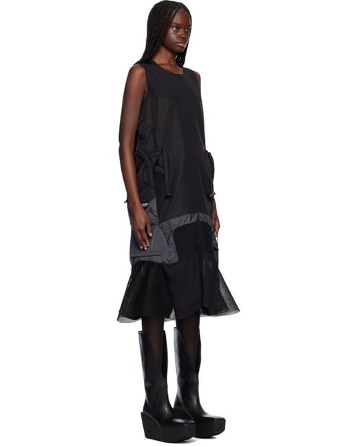 Junya Watanabe Black Paneled Midi Dress
