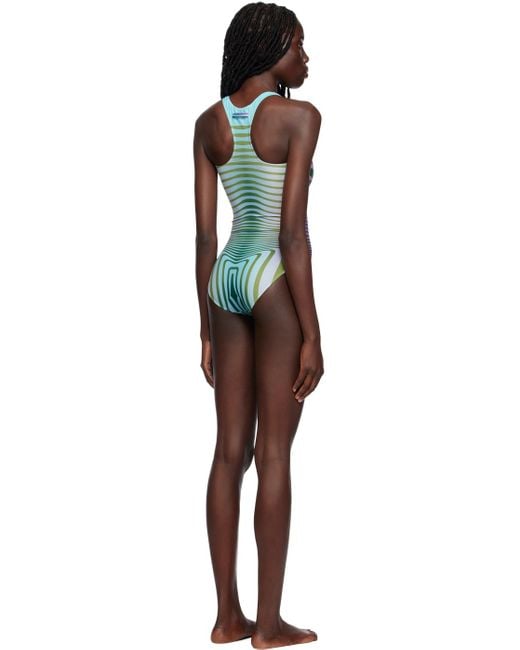 Jean Paul Gaultier Black Ssense Exclusive Blue 'the Body Morphing' Swimsuit