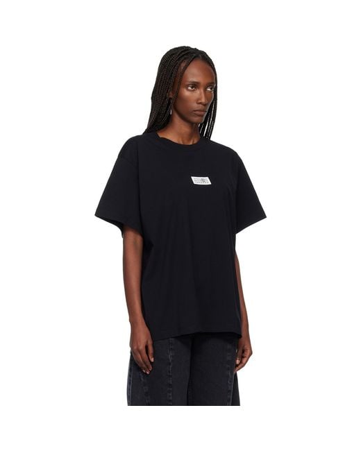 MM6 by Maison Margiela Black Numeric Cotton T-Shirt