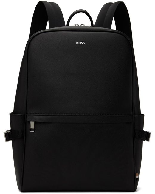 Sac à dos noir en cuir saffiano Boss pour homme en coloris Black