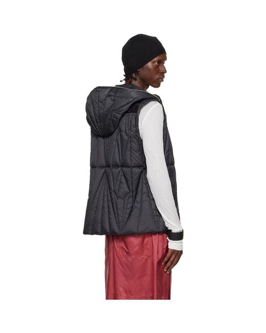 Rick Owens Black Moncler + Geocamo Ziplock Down Vest for men