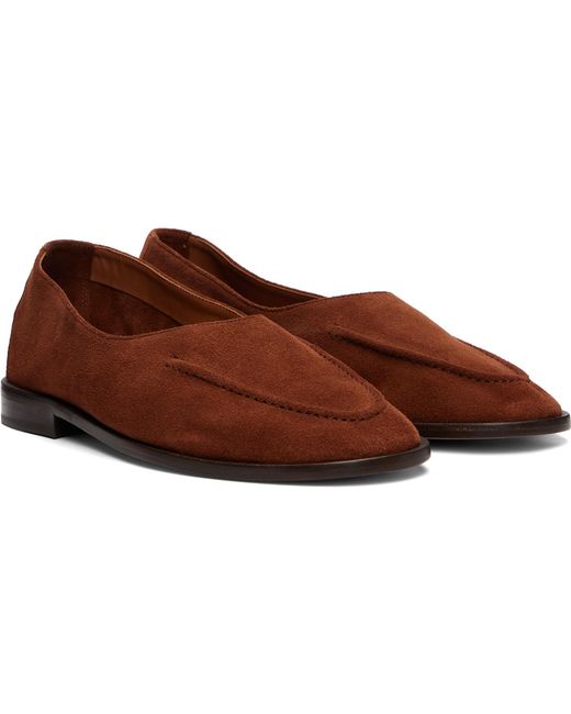 Hereu Brown Tan Juliol W Calf Suede Loafers for men