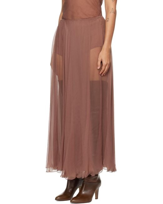 Chloé Brown Flou Maxi Skirt