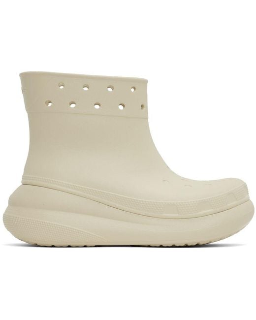 Crocs™ Off-white Crush Boots in Black | Lyst