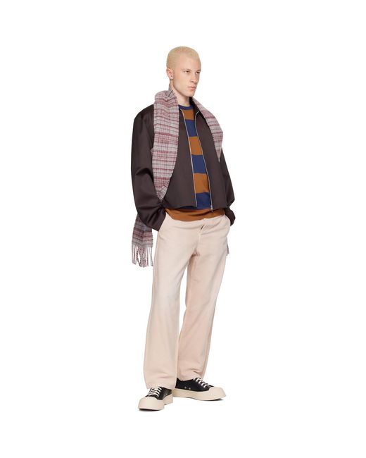 Marni Multicolor Wool Check Scarf for men