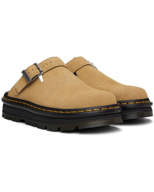 Dr. Martens Black Tan Zebzag Suede Platform Slip-On Loafers for men
