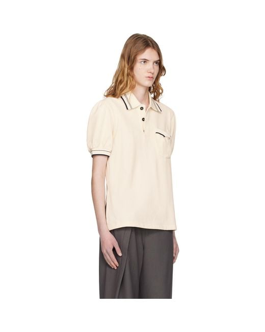 OPEN YY Natural Off- Puffy Piqué Polo