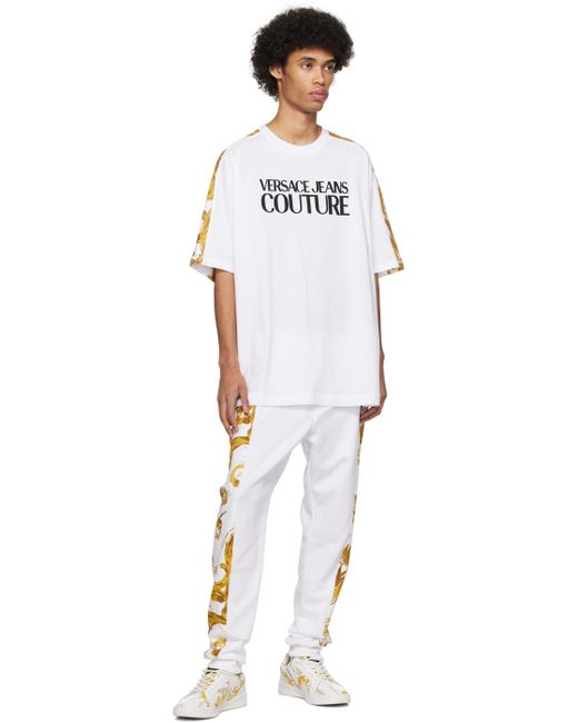 メンズ Versace ホワイト Watercolor Couture Tシャツ White