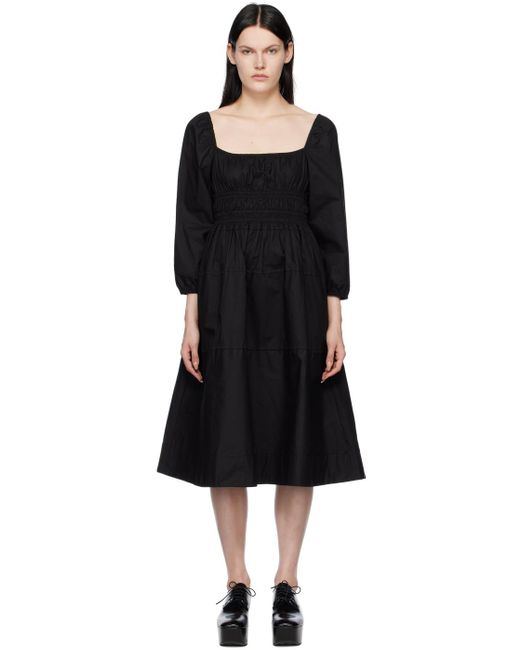 Proenza Schouler Black White Label Square Neck Midi Dress