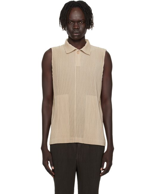 Homme Plissé Issey Miyake Black Light Mesh Polo for men