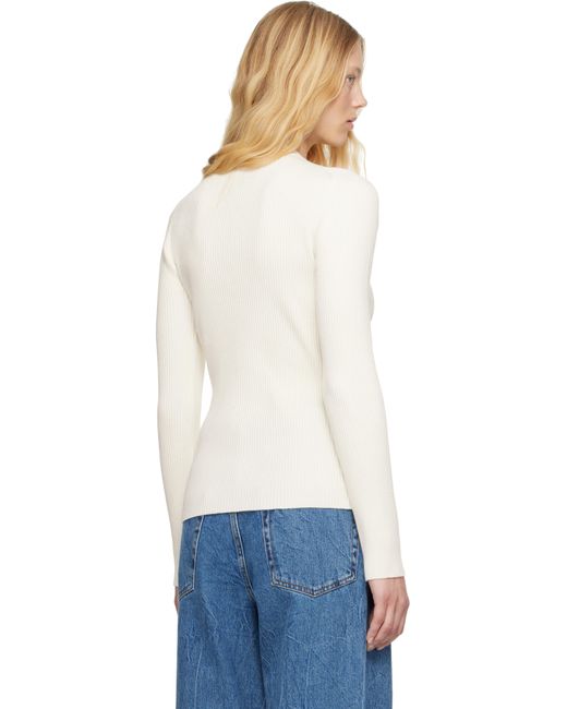 Rohe オフホワイト Elongated リブ カーディガン White