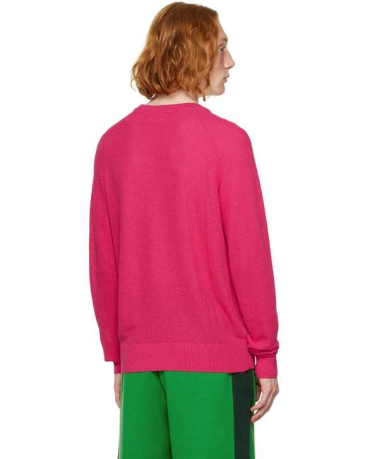 AMI Pink Cotton Sweater for men