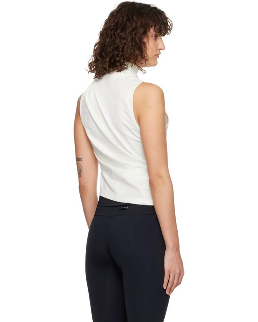 Courreges ホワイト ドレープ ジャージ トップス Blue