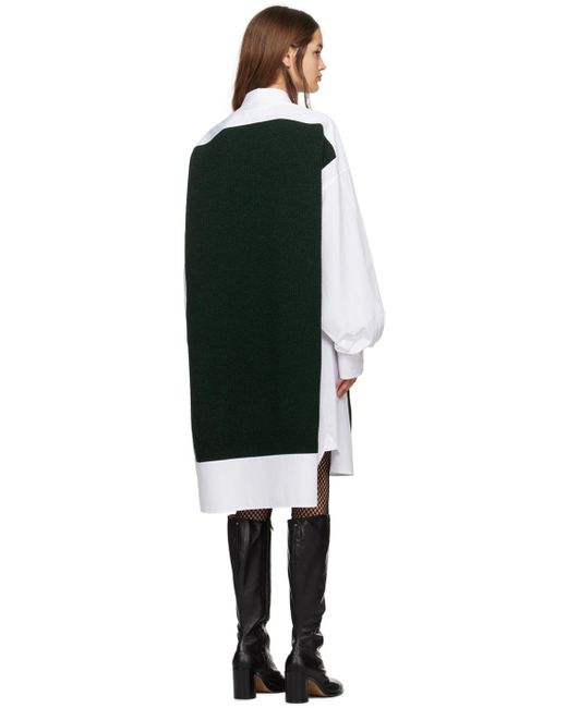 Maison Margiela Black White & Green Paneled Dress