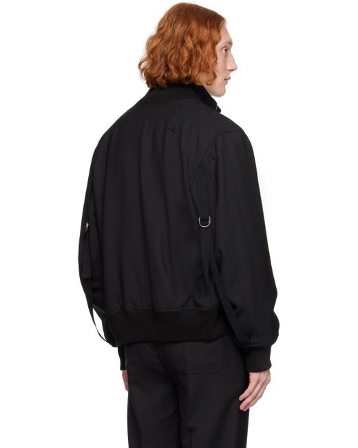 Helmut Lang Black Seatbelt Bomber Jacket for men