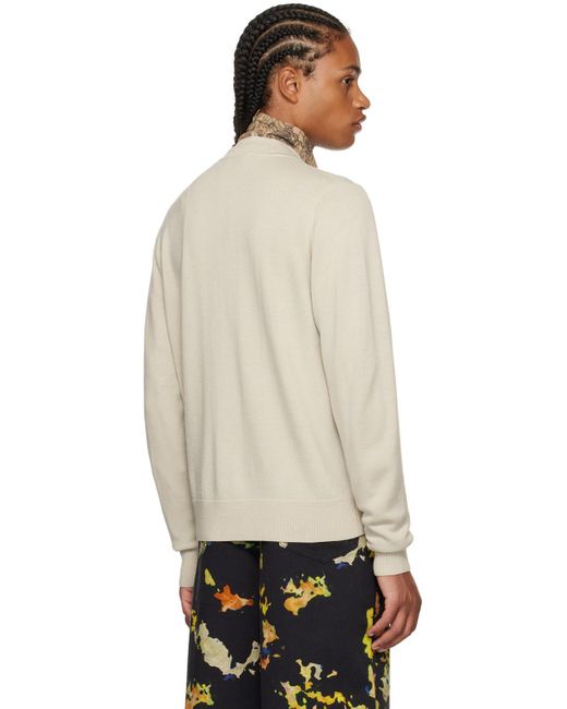 Dries Van Noten Multicolor Off- Y-neck Cardigan for men
