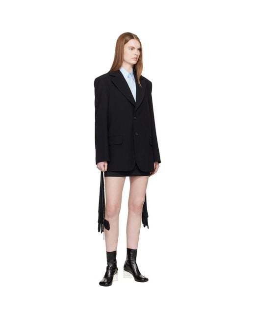 MM6 by Maison Margiela Black Wool-Blend Blazer