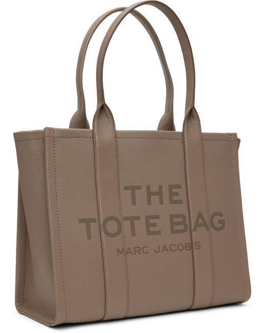 Marc Jacobs グレー The Leather Large トートバッグ Brown