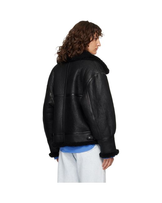 Nour Hammour Black Portia Shearling Jacket