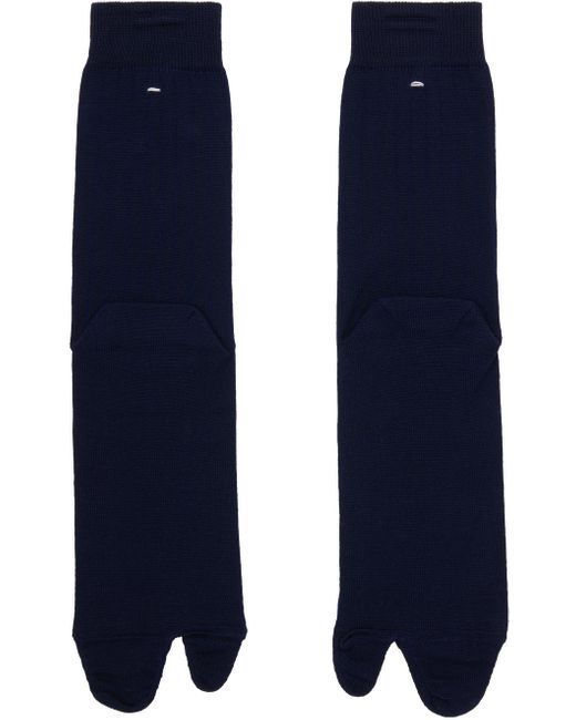 Maison Margiela Blue Navy Bootleg Socks for men