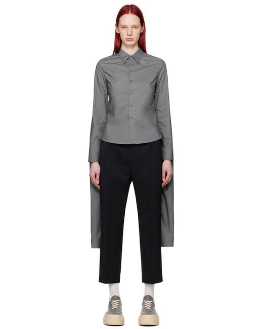 Chemise grise à manches prolongées MM6 by Maison Martin Margiela en coloris Black