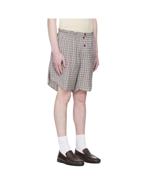 Hed Mayner Multicolor Checked Shorts for men