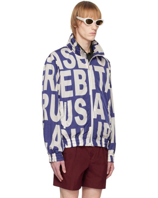 Dries Van Noten Blue Graphic Jacket for men