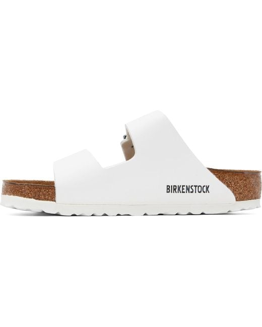 Birkenstock White Regular Arizona Birko-Flor Sandals