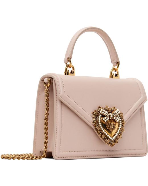 Petit sac devotion rose en cuir lisse Dolce & Gabbana en coloris Pink