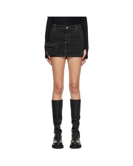 Halfboy Black Pocket Denim Miniskirt