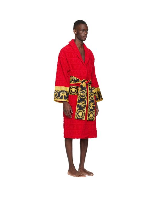 Versace Red 'i Heart Baroque' Bathrobe for men
