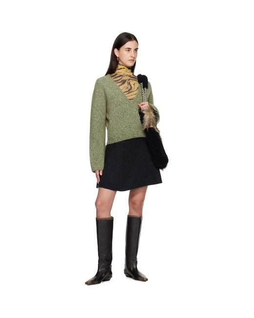 Ganni Black Wool Miniskirt