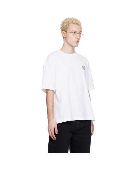 Maison Kitsuné White Fox Head Oversize T-Shirt for men