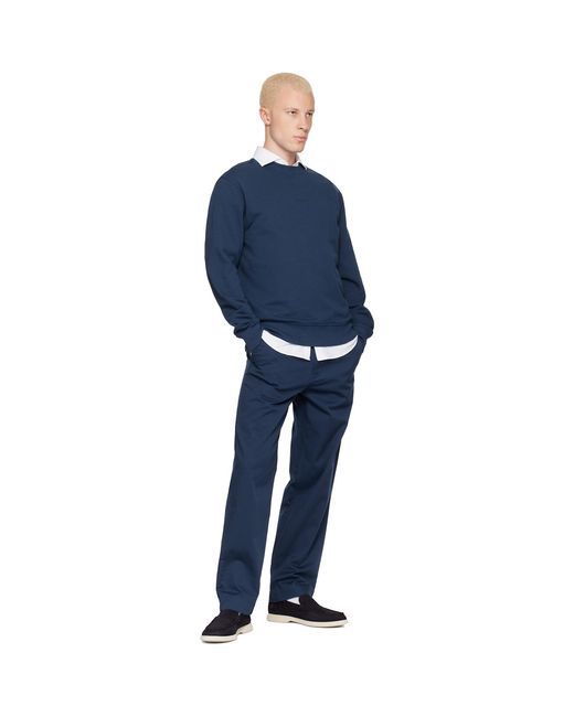 Boss Blue Deed-Logo Suede Loafers for men