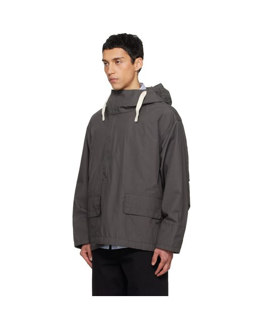 Nanamica Gray Hooded Deck Jacket for men