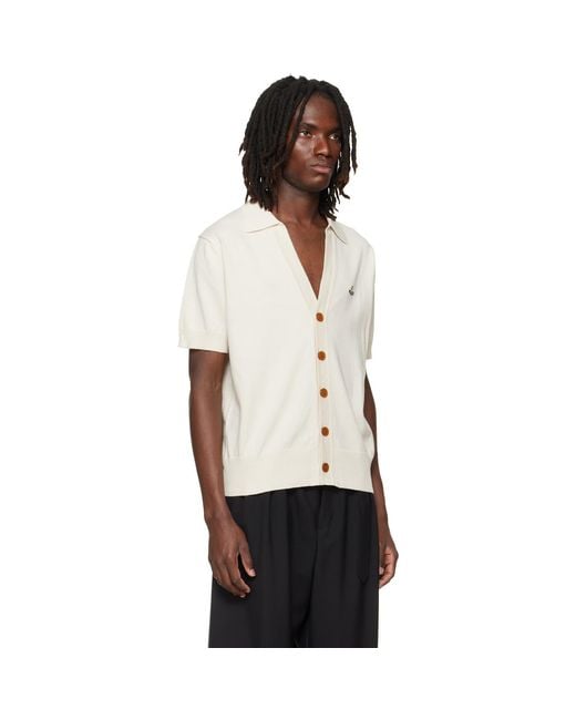 Vivienne Westwood White Off- Polo Cardigan for men