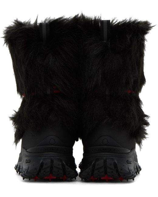 3 MONCLER GRENOBLE Black Trailgrip Apres Faux Fur-trimmed Snow Boots