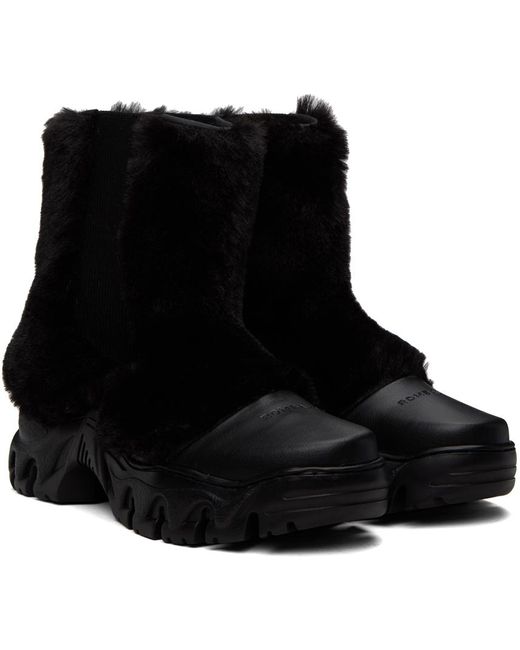 Rombaut Black Boccaccio Ii Faux-fur Chelsea Boots for men