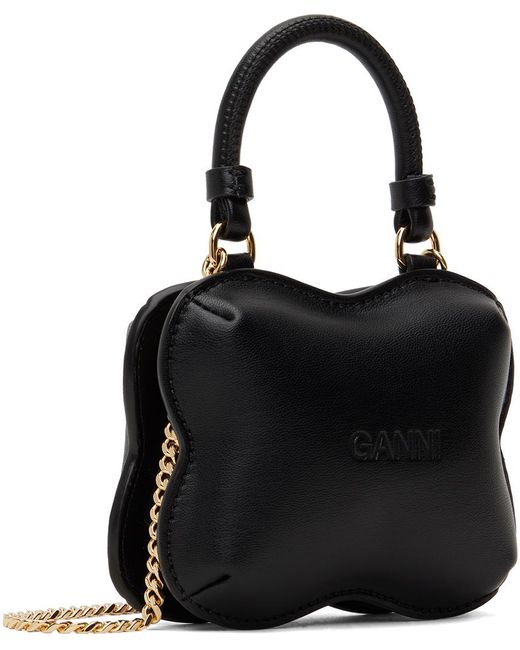Nano sac à bandoulière noir à image à logo butterfly Ganni en coloris Black