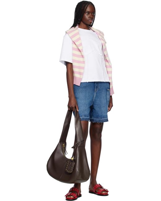 Ganni ホワイト Tie Back コットン Tシャツ White