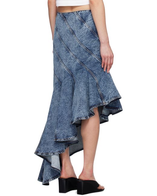 Alaïa ブルー Spiral デニム ミディアムスカート Blue