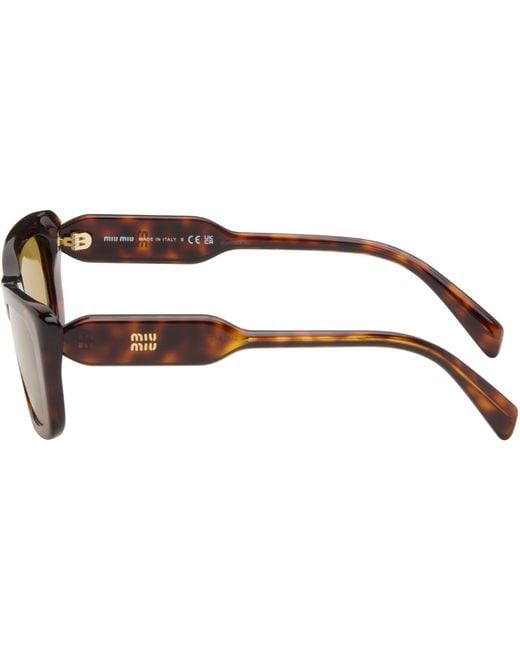 Miu Miu Brown Cat-Eye Sunglasses