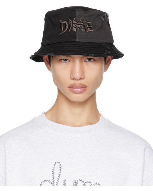 Dime Black Split Bucket Hat for men