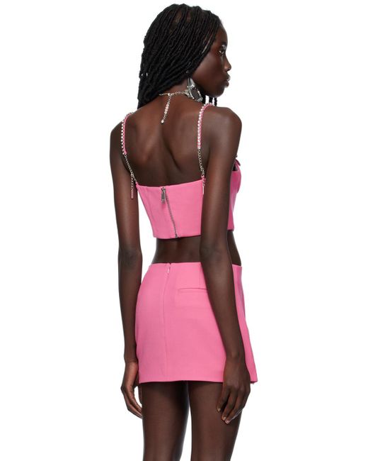 Area Red Pink Butterfly Crystal Bustier