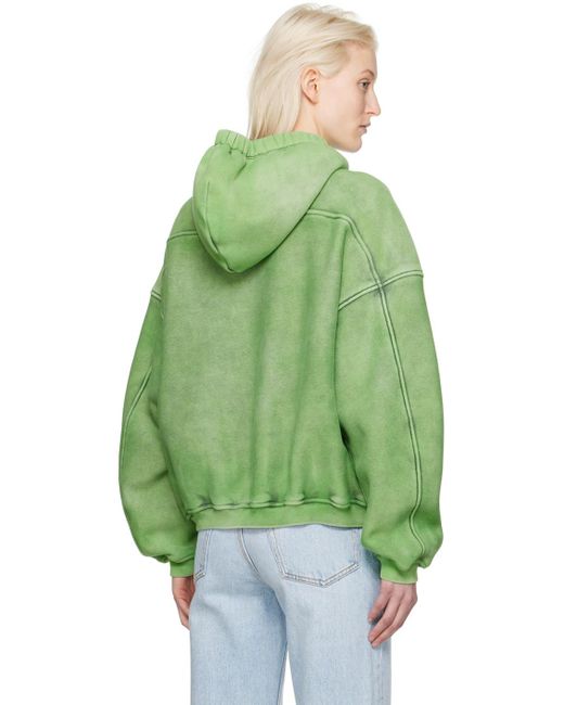 Pull à capuche vert à image à logo Alexander Wang en coloris Green